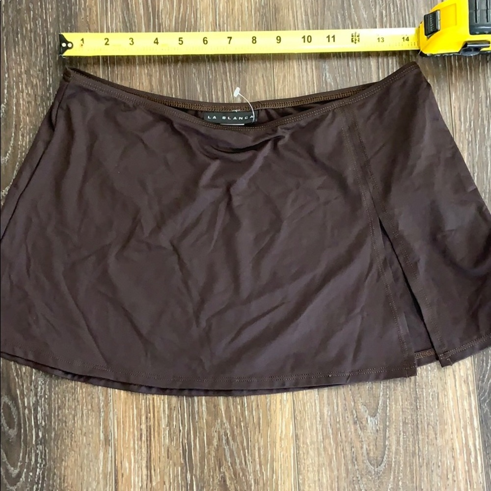 La Blanca Brown Swim Athletic Skirt Small Spandex